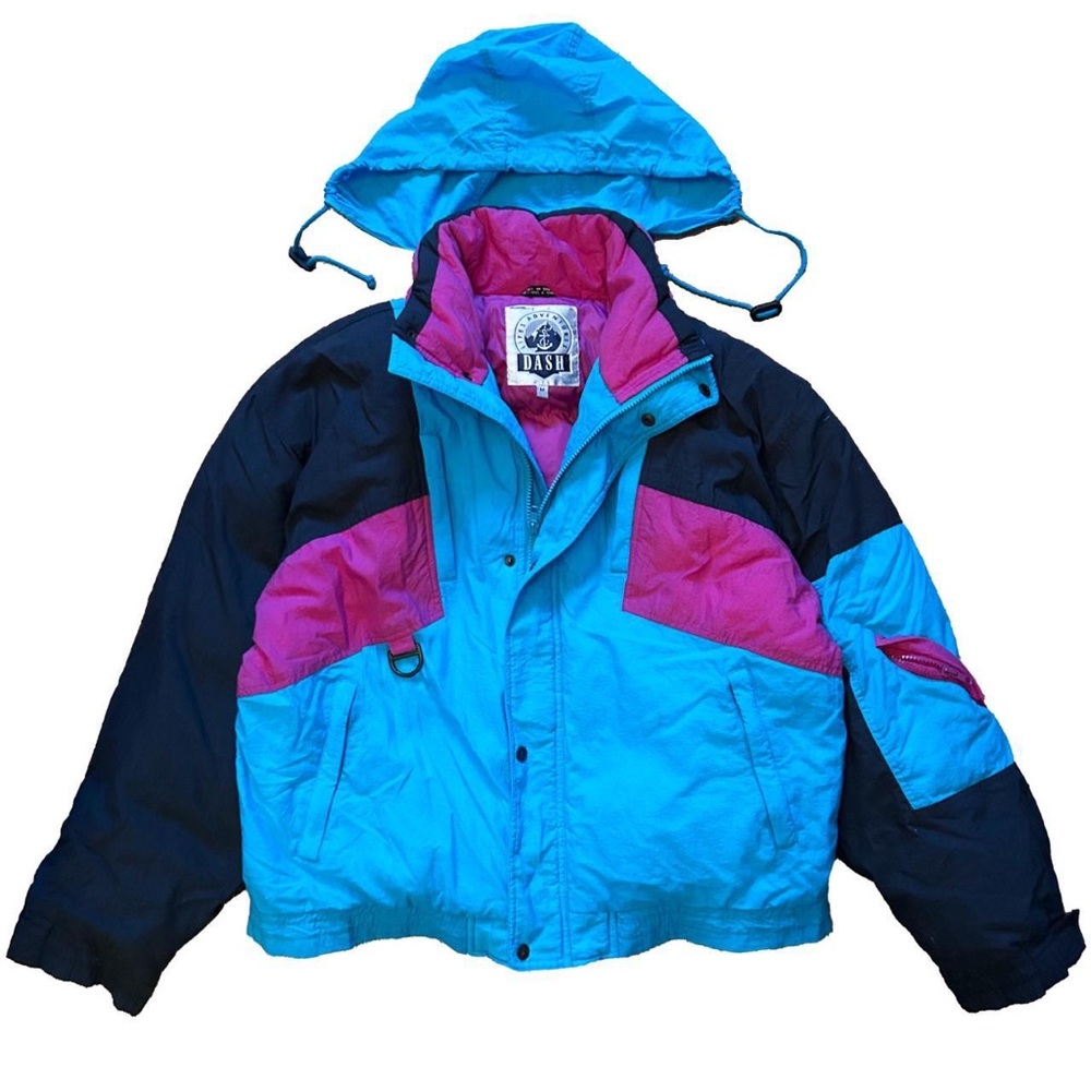 Vintage 80s / 90s neon puffer winter jacket by Dash Life Adventures